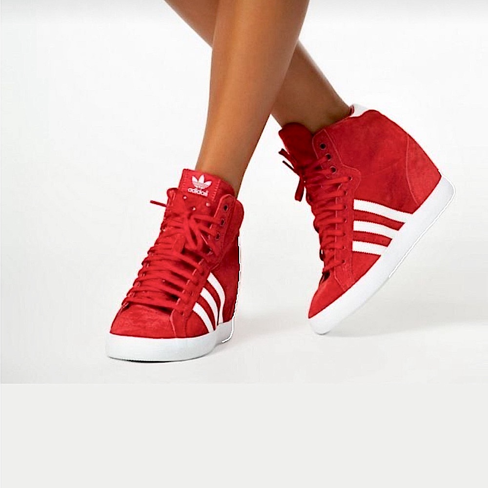 Adidas Women's Red Hidden Wedge Sneaker Size 5